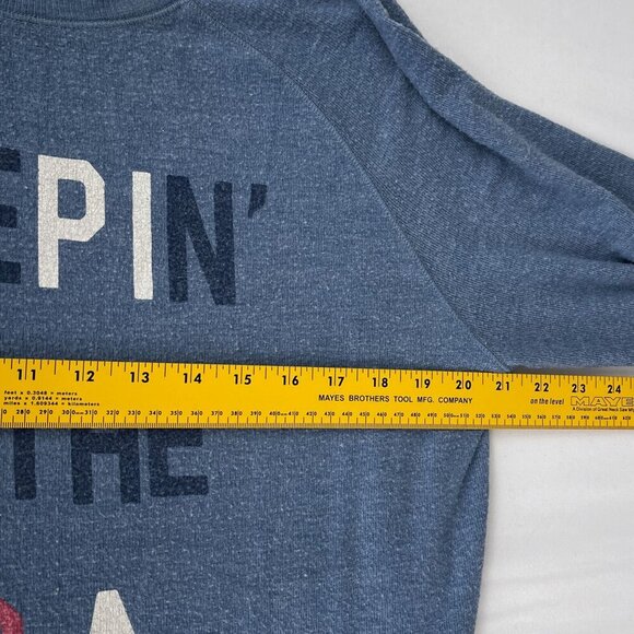 Junk Food Sleepin‎ In The USA Graphic Oversized Pullover Blue Sweatshirt Women S - Picture 8 of 11